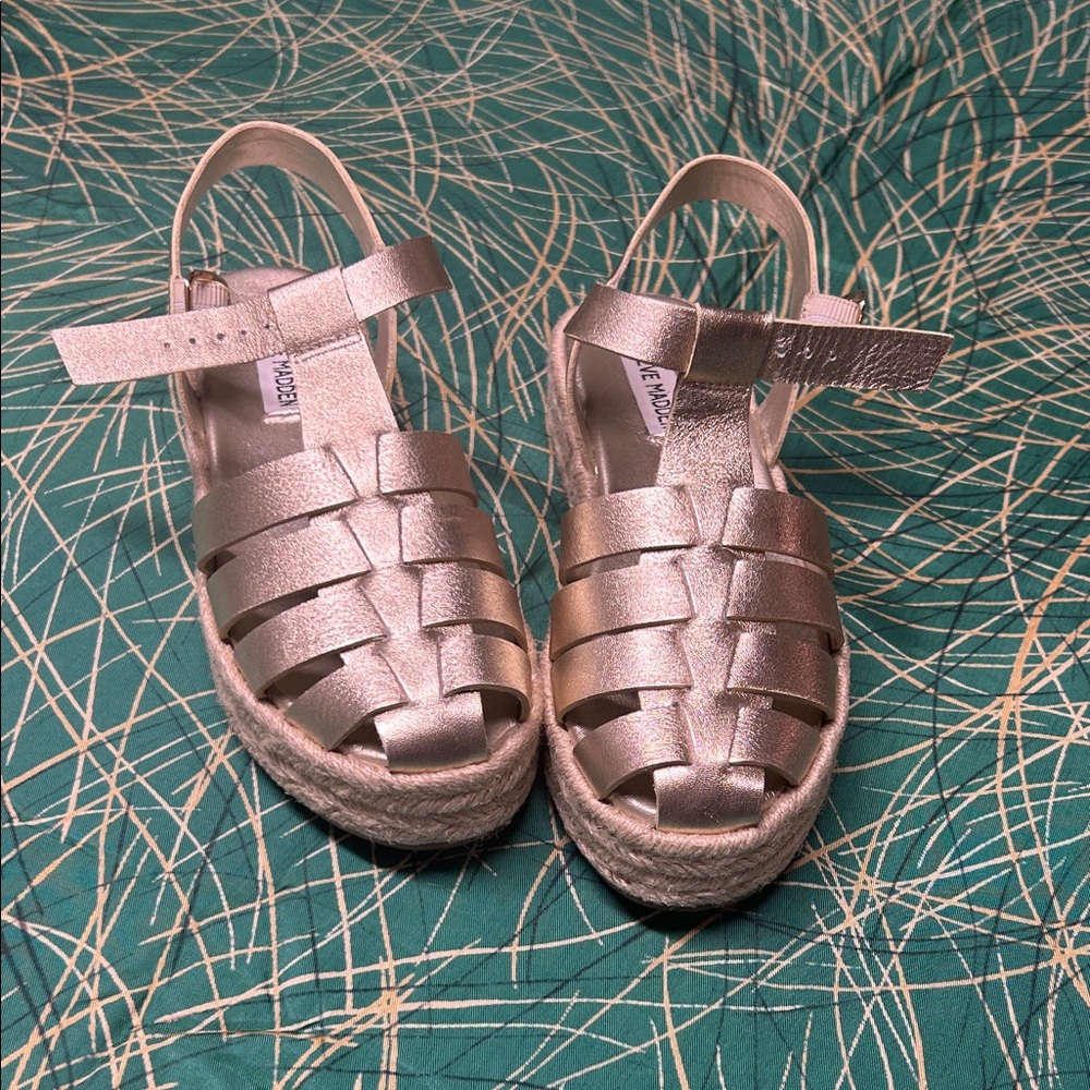 Steve Madden Metallic Gold Espadrille Sandals